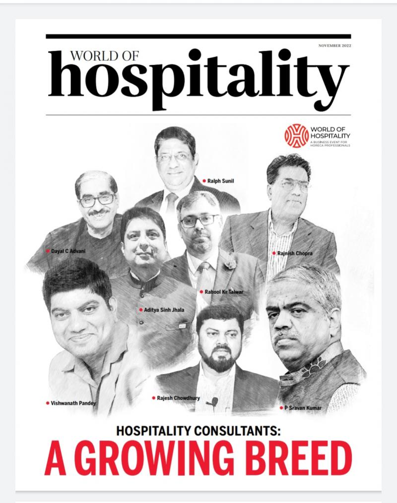 ON COVER PAGE OF WORLD OF HOSPITALITY MAGAZINE